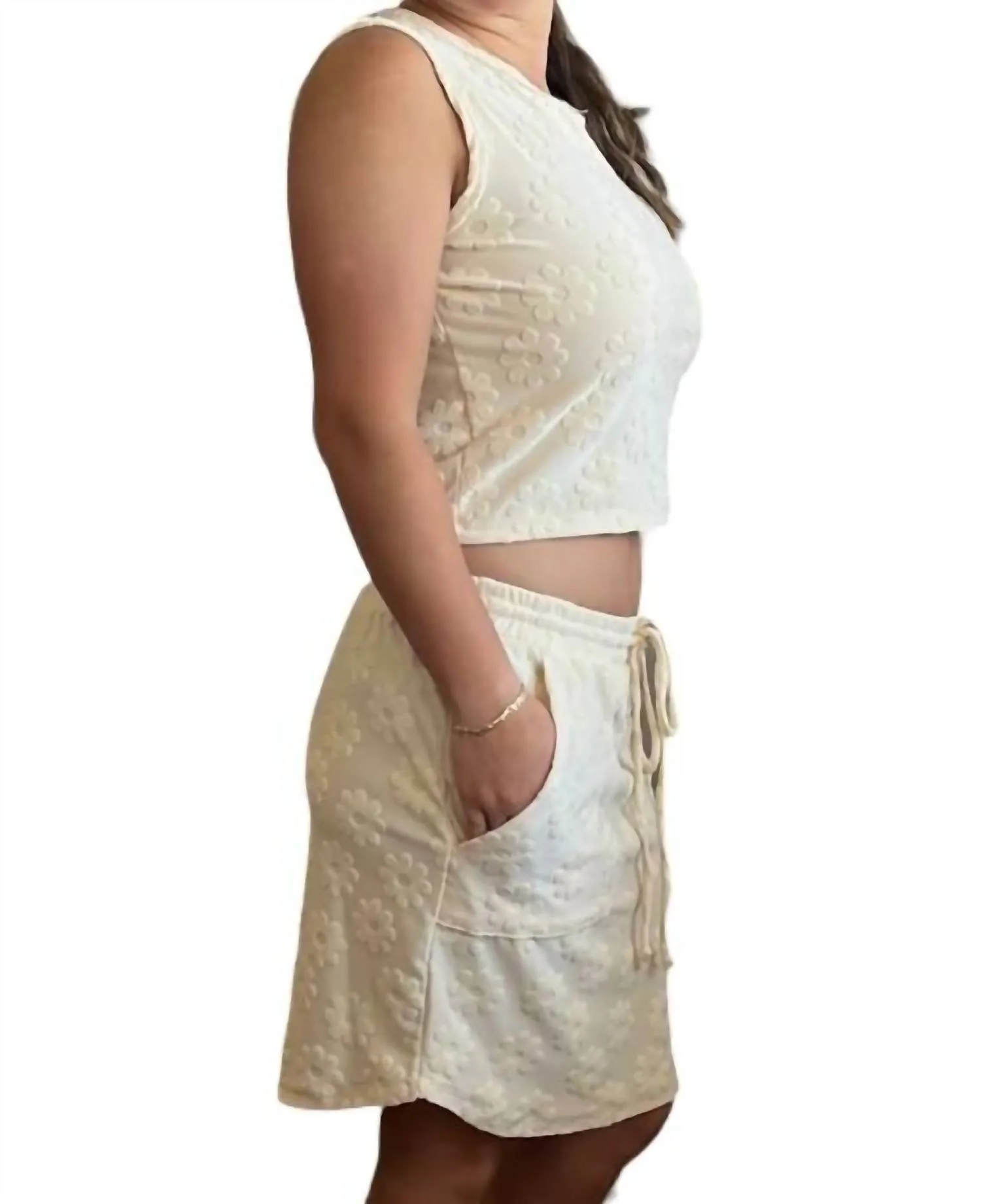 2 Piece Daisy Set In Cream