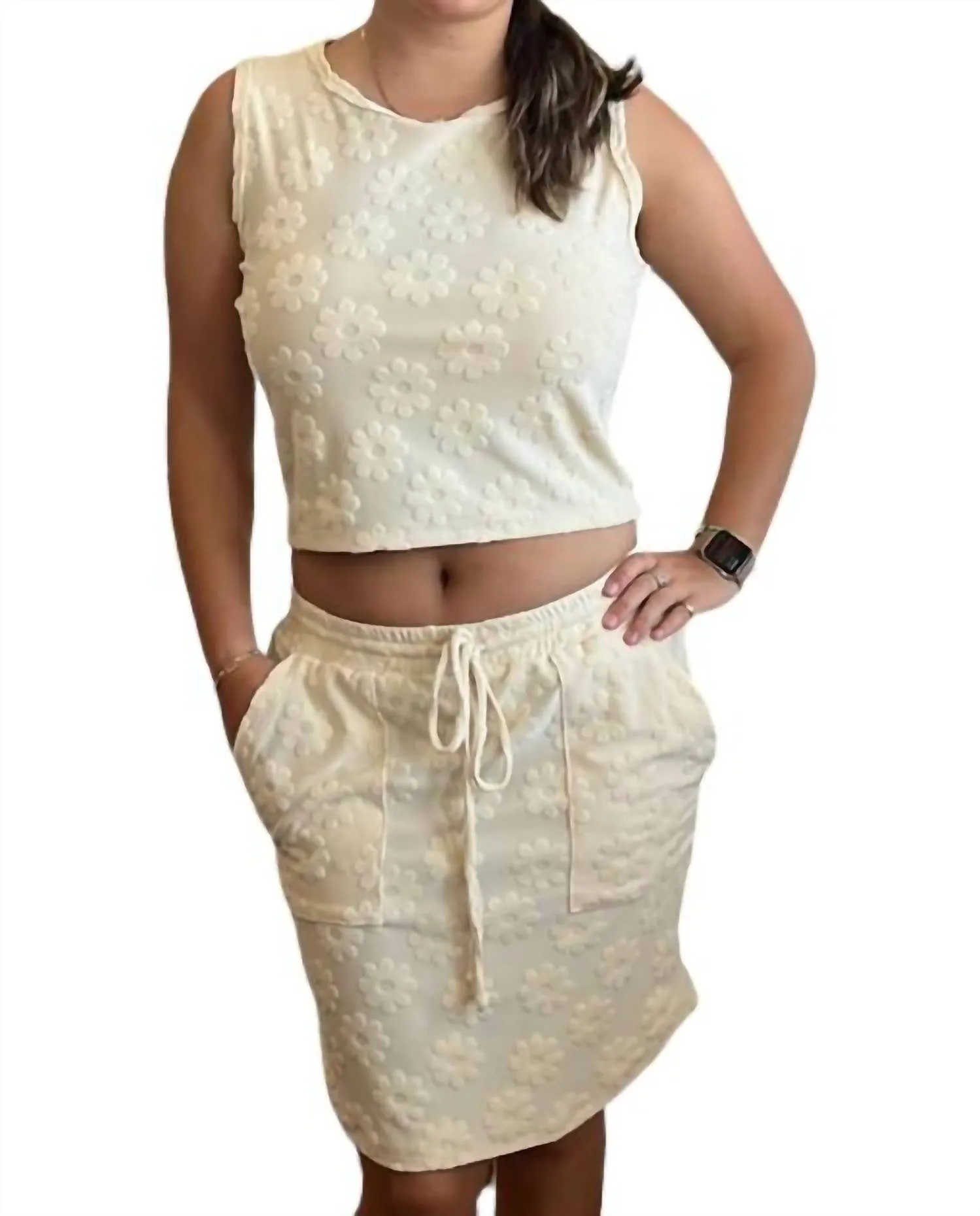 2 Piece Daisy Set In Cream