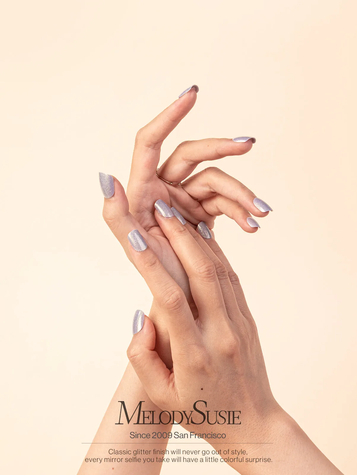 Acrylic Press On Nails - Short Square Light Purple (US ONLY)