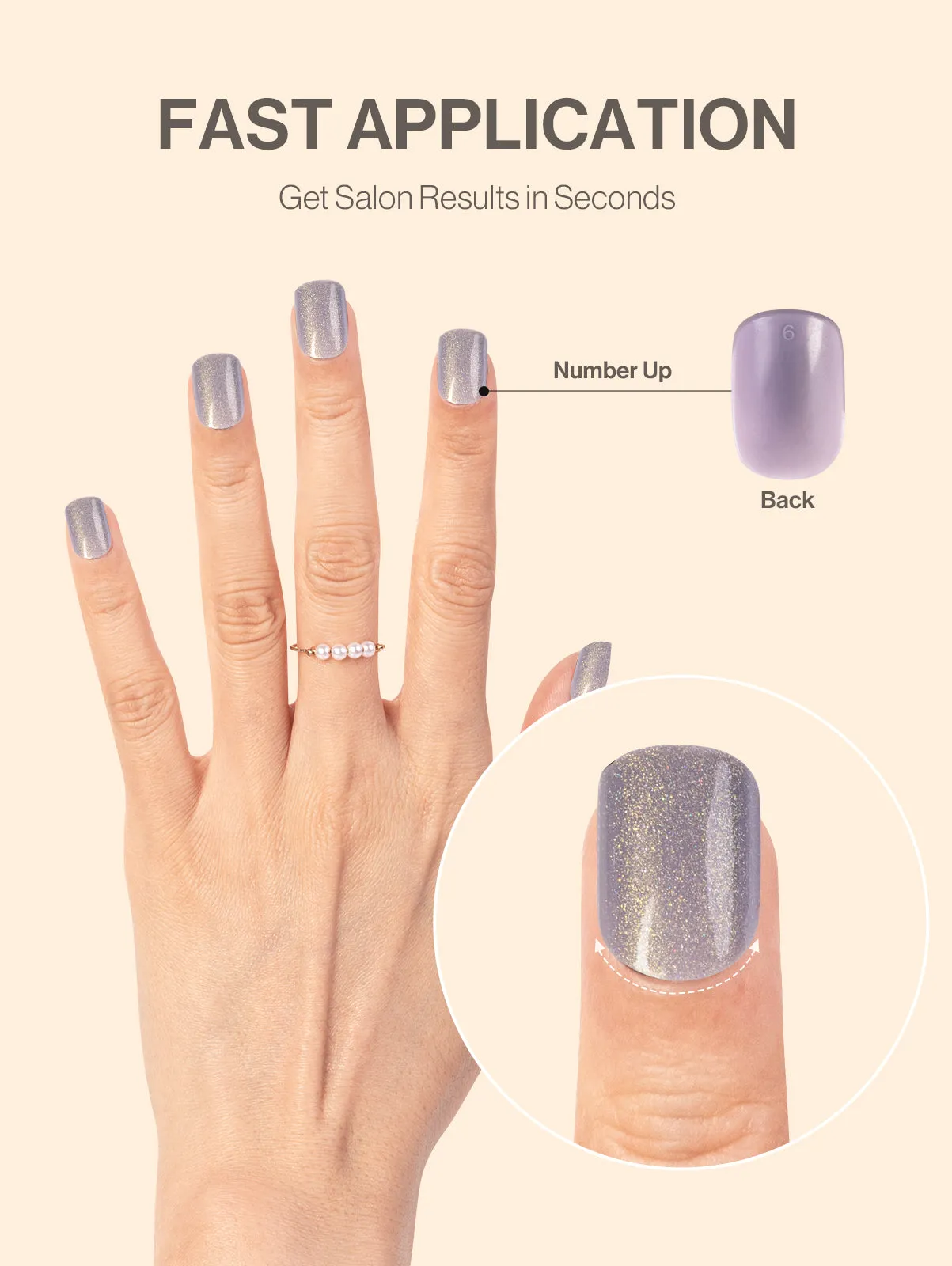 Acrylic Press On Nails - Short Square Light Purple (US ONLY)
