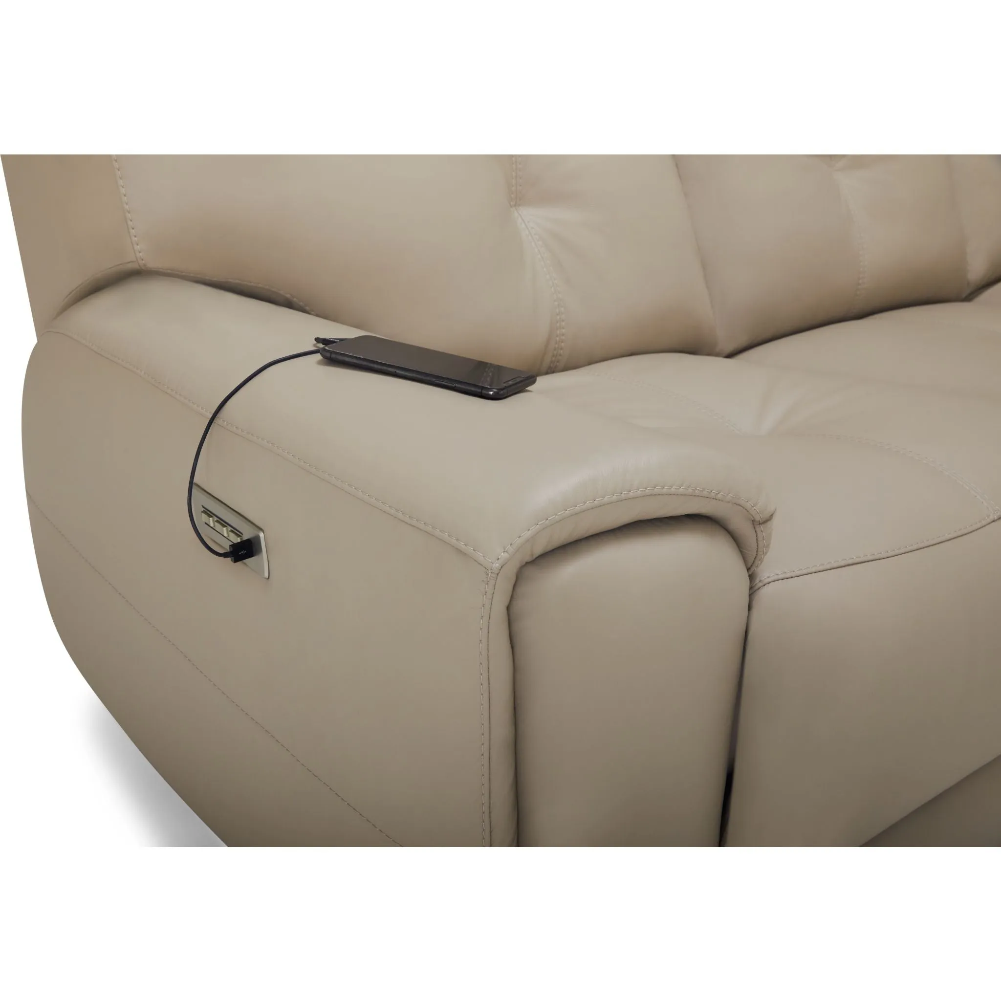 Aedon Power Reclining Sofa with Headrest and Lumbar - Bali Harvest