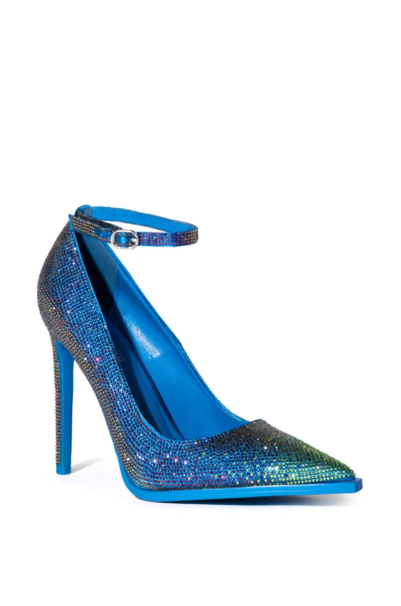 AZALEA WANG BRIE EMBELLISHED PUMP IN BLUEMULTI