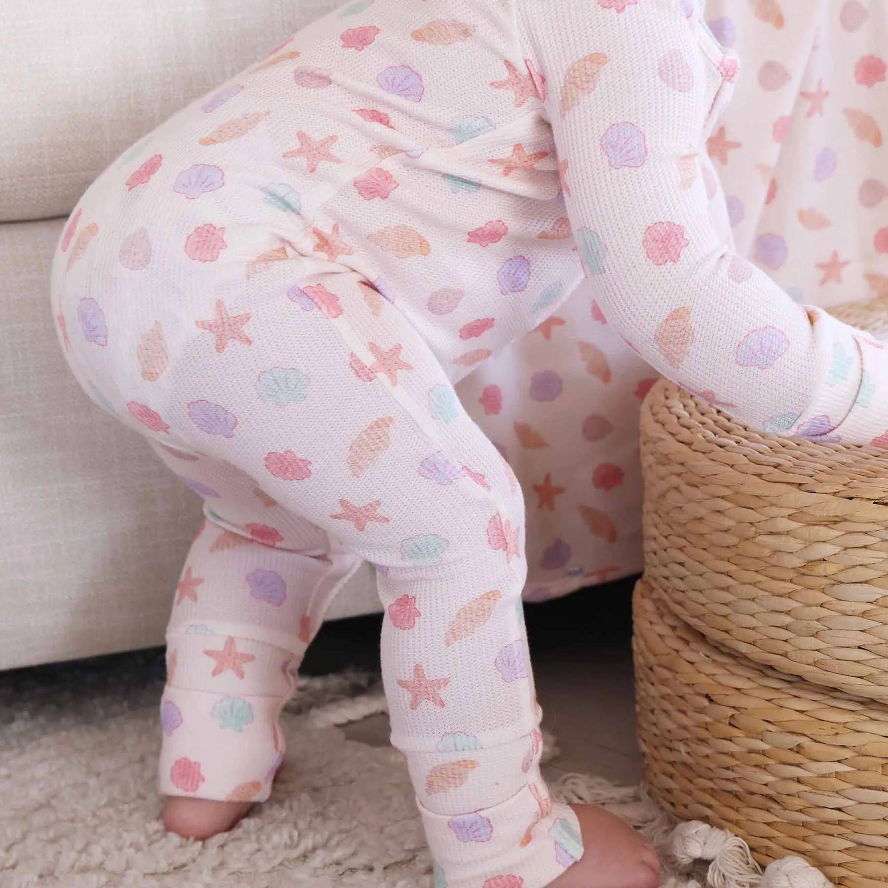 Beachy Waffle Bamboo Convertible Zip Rompers
