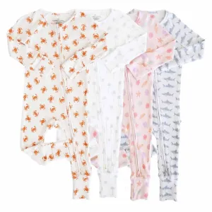 Beachy Waffle Bamboo Convertible Zip Rompers