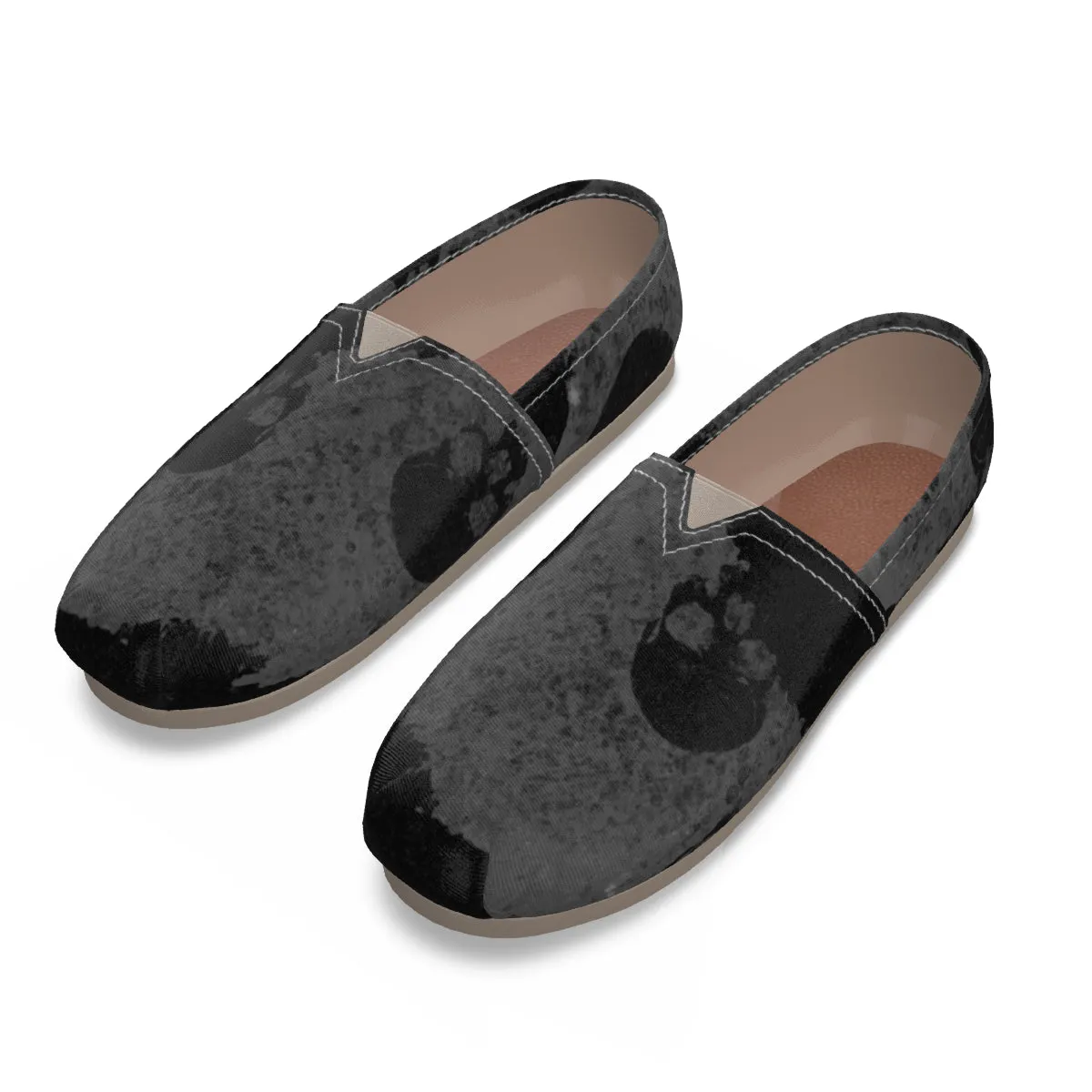 Blk/grey skull  Print Men's Canvas Fisherman Shoes