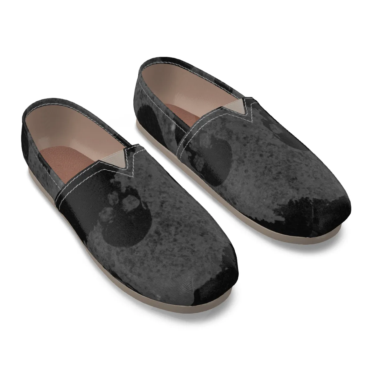 Blk/grey skull  Print Men's Canvas Fisherman Shoes