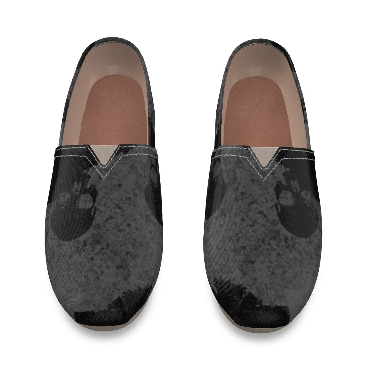 Blk/grey skull  Print Men's Canvas Fisherman Shoes