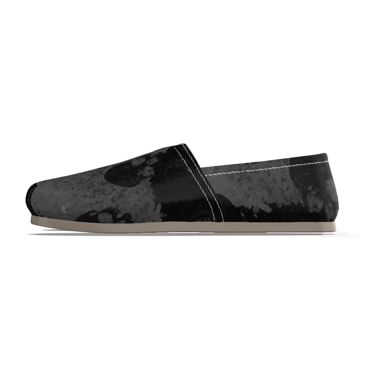 Blk/grey skull  Print Men's Canvas Fisherman Shoes