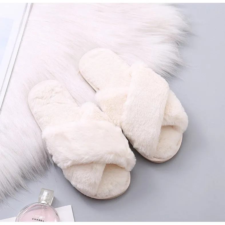 Bride and Bridesmaid Fluffy Slippers