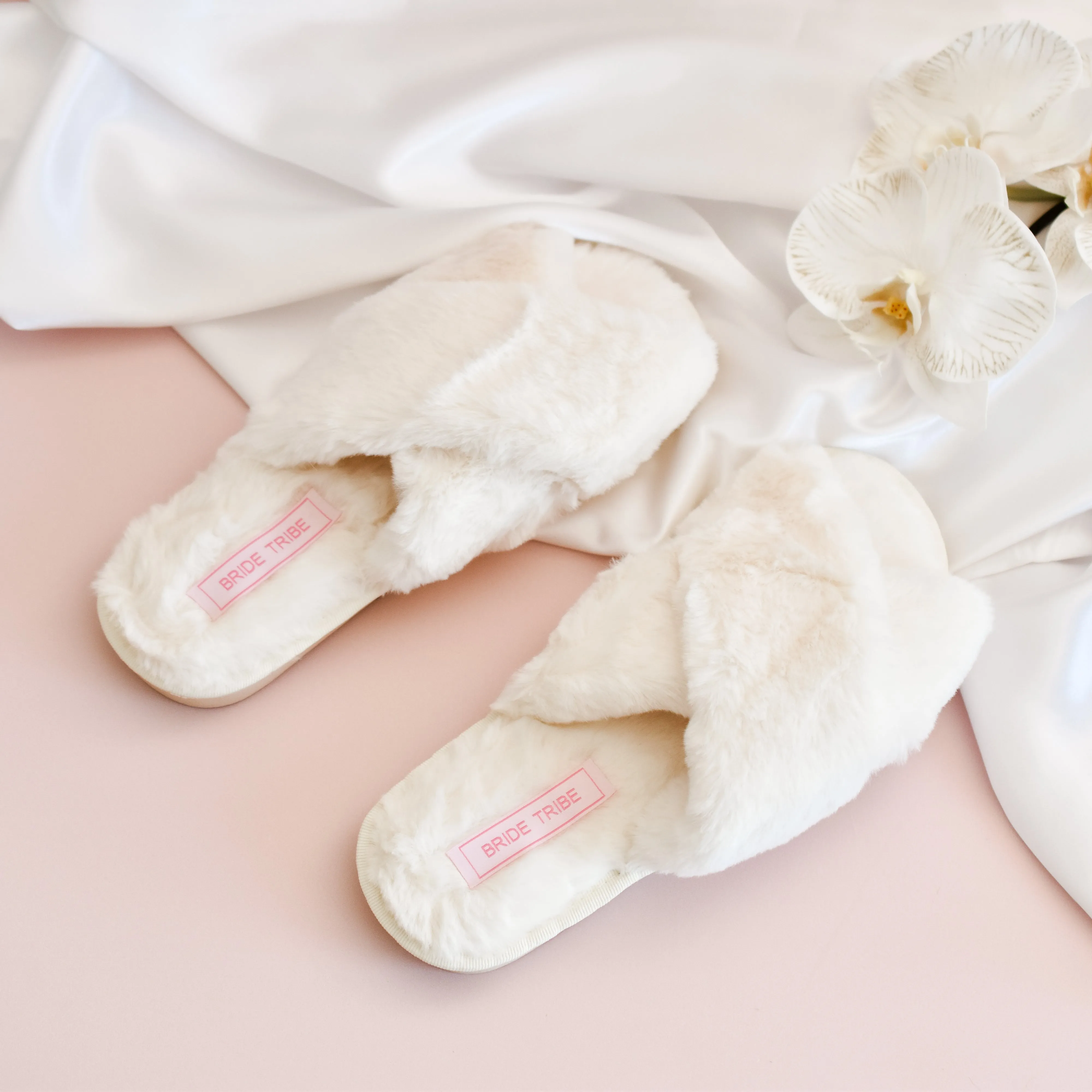 Bride and Bridesmaid Fluffy Slippers