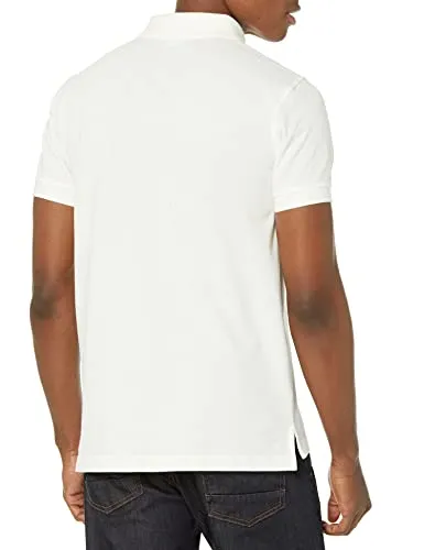 Brooks Brothers Men's Short Sleeve Cotton Pique Stretch Logo Polo Shirt, White, Large