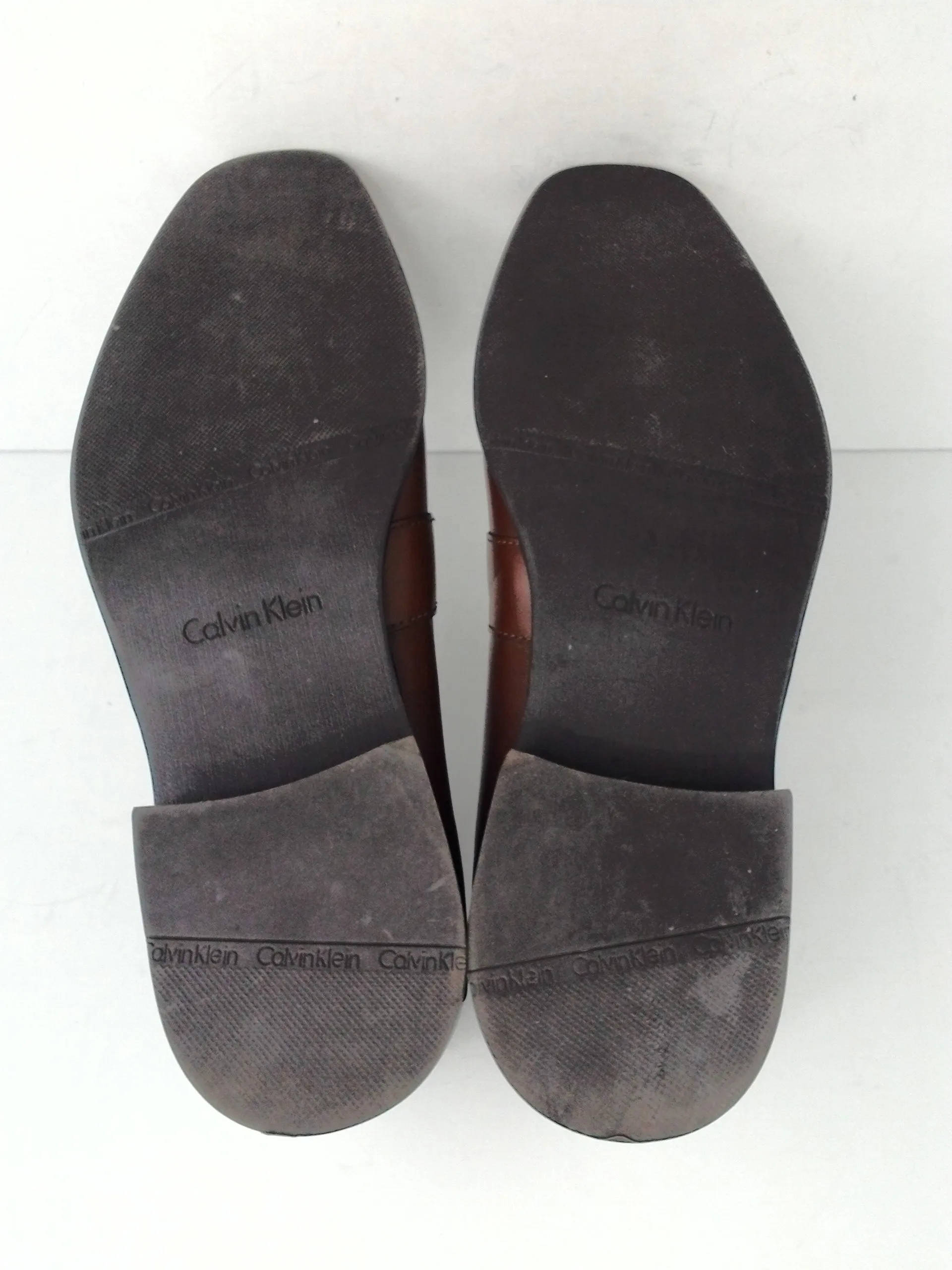 Calvin Klein Men's Jameson Soft Leather Loafers, Brown Size 11.5 M