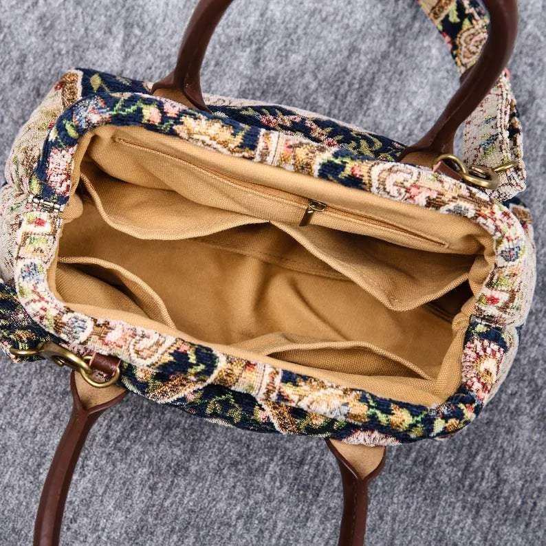 Carpet Handbag Oriental Navy