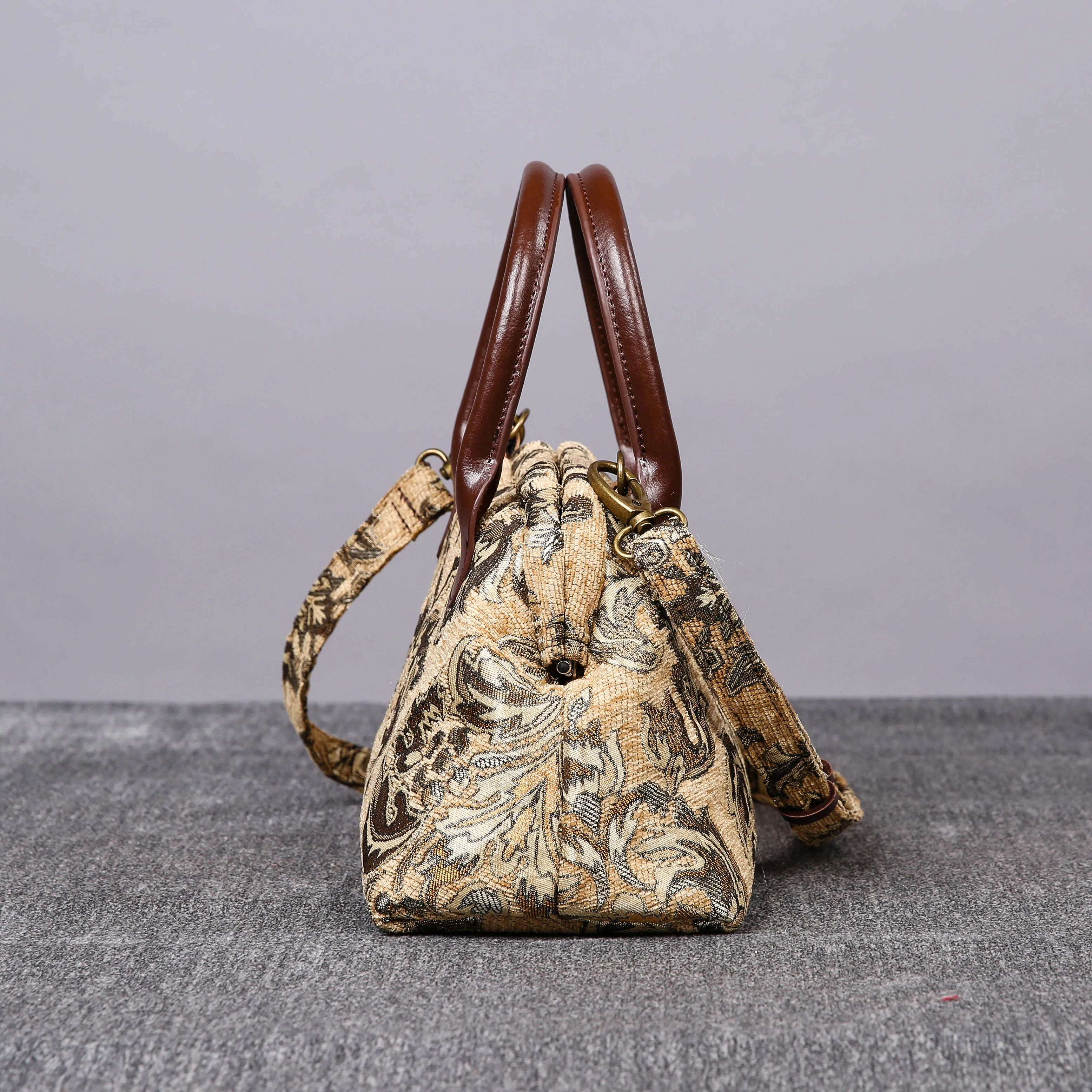 Carpet Handbag Victorian Blossom Beige/Gold