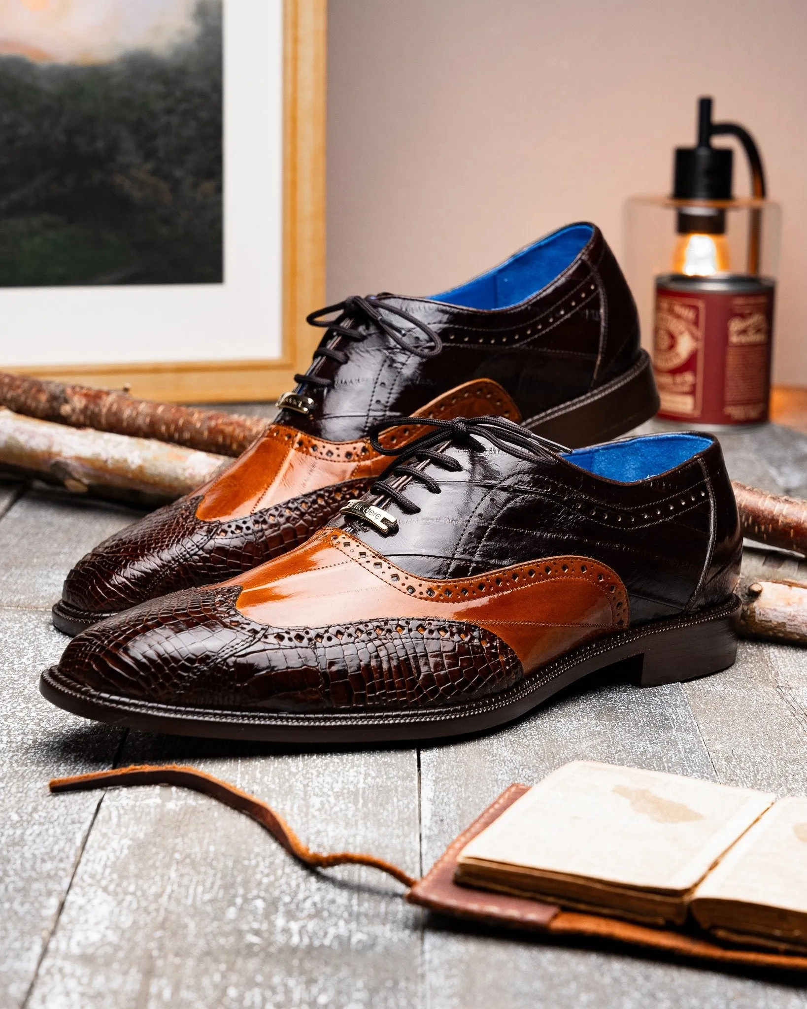 Classic Vintage Ostrich Wingtip Dress Shoes