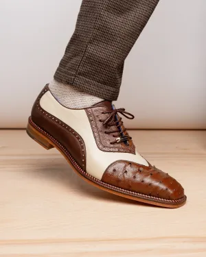 Classic Vintage Ostrich Wingtip Dress Shoes