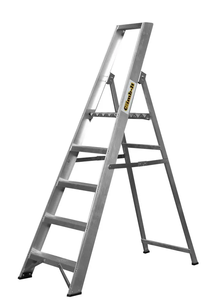 Climb It Aluminium Platform Stepladders With Handrails