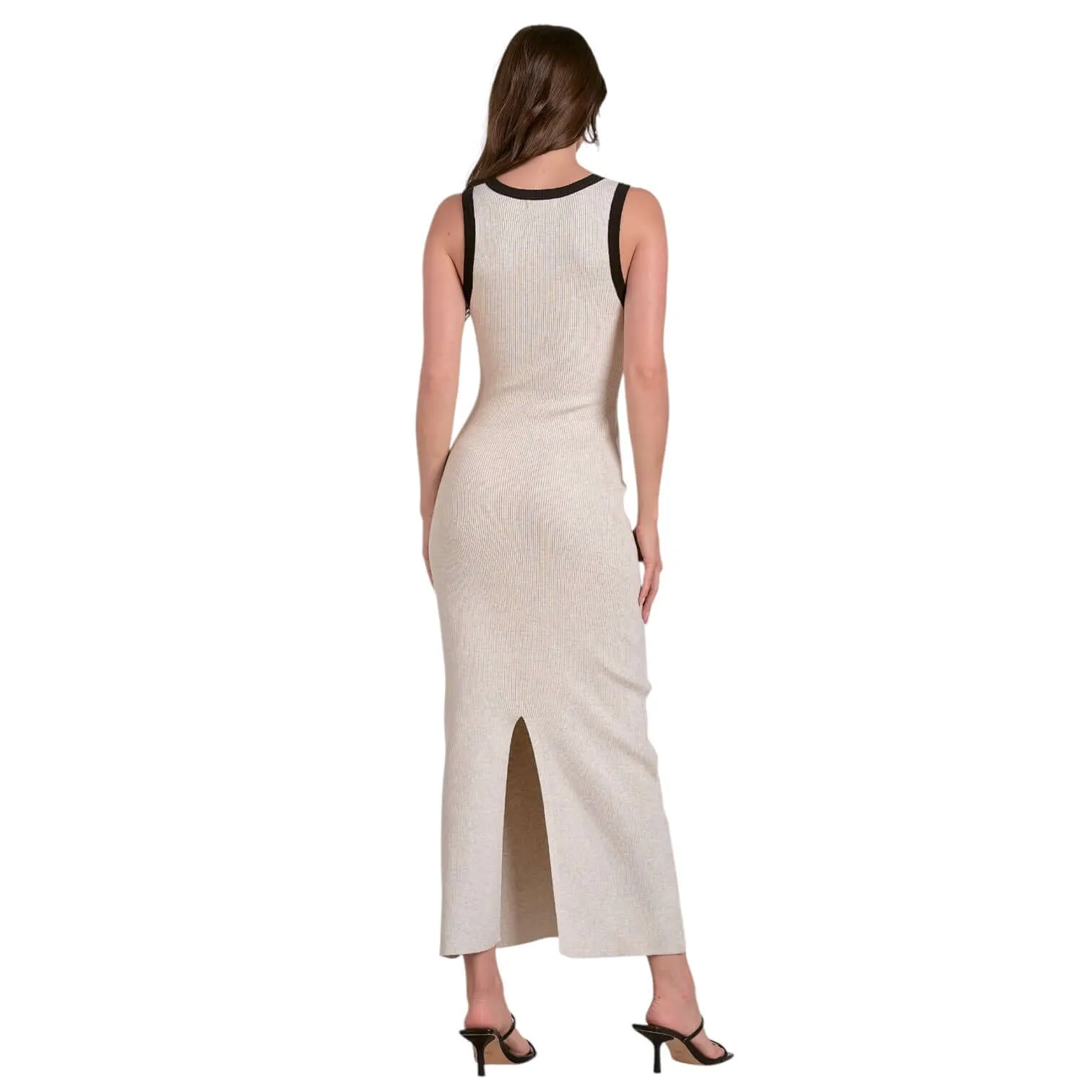 Contrasting Trim Tank Maxi Dress