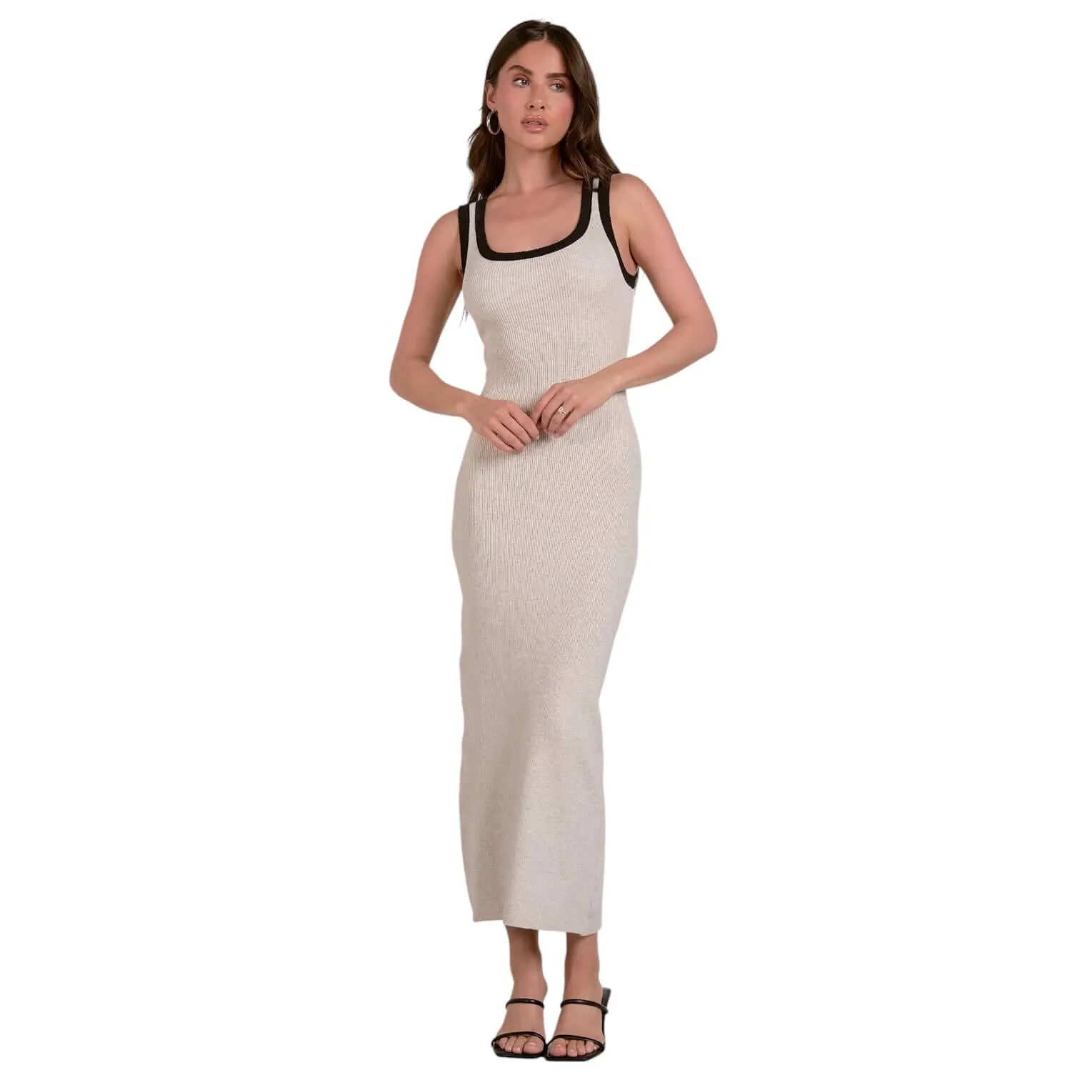 Contrasting Trim Tank Maxi Dress