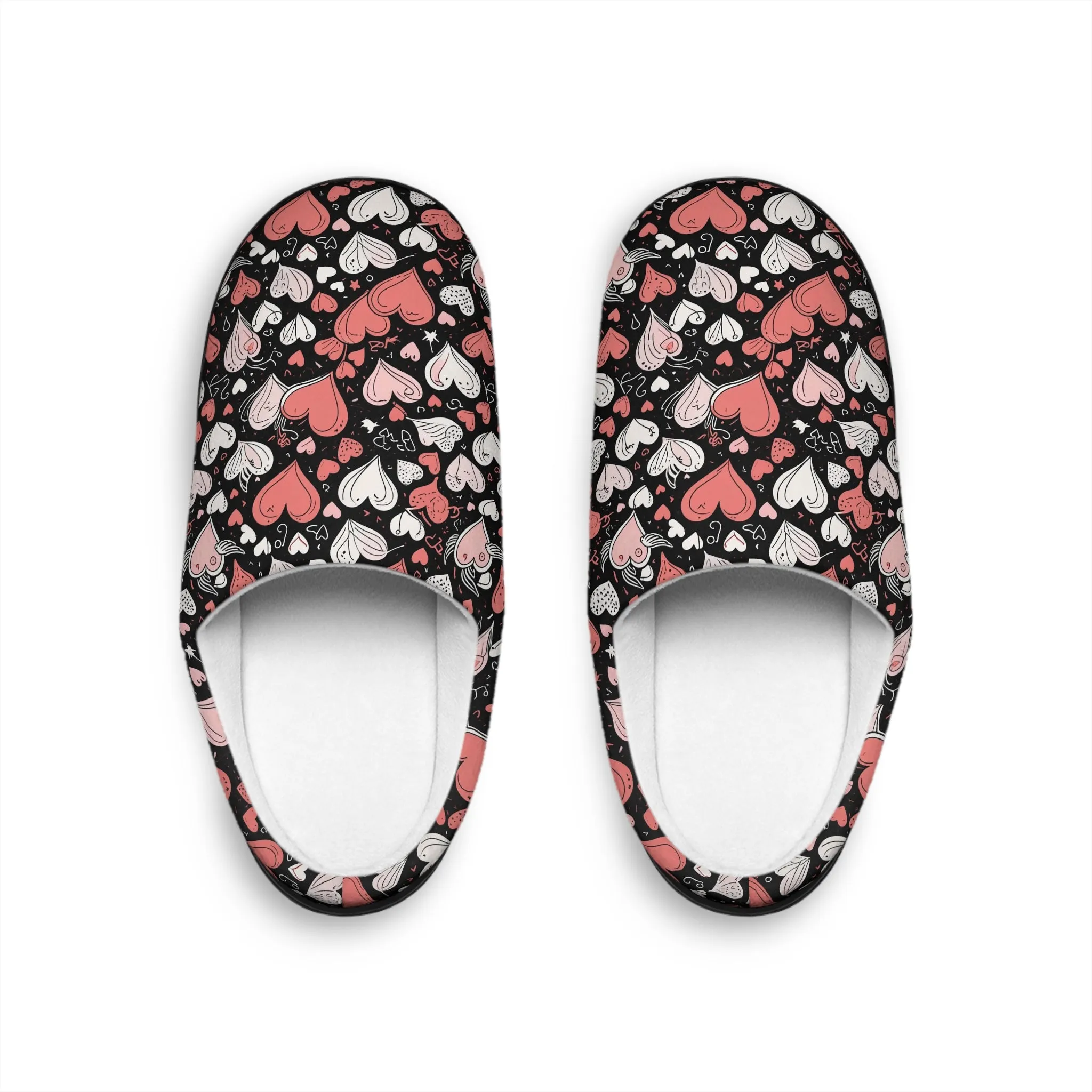 Cozy Colorful Hearts Women's Indoor Slippers
