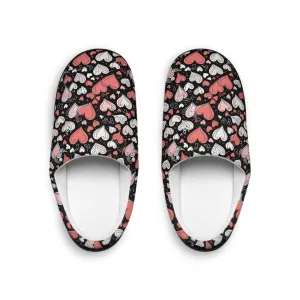 Cozy Colorful Hearts Women's Indoor Slippers