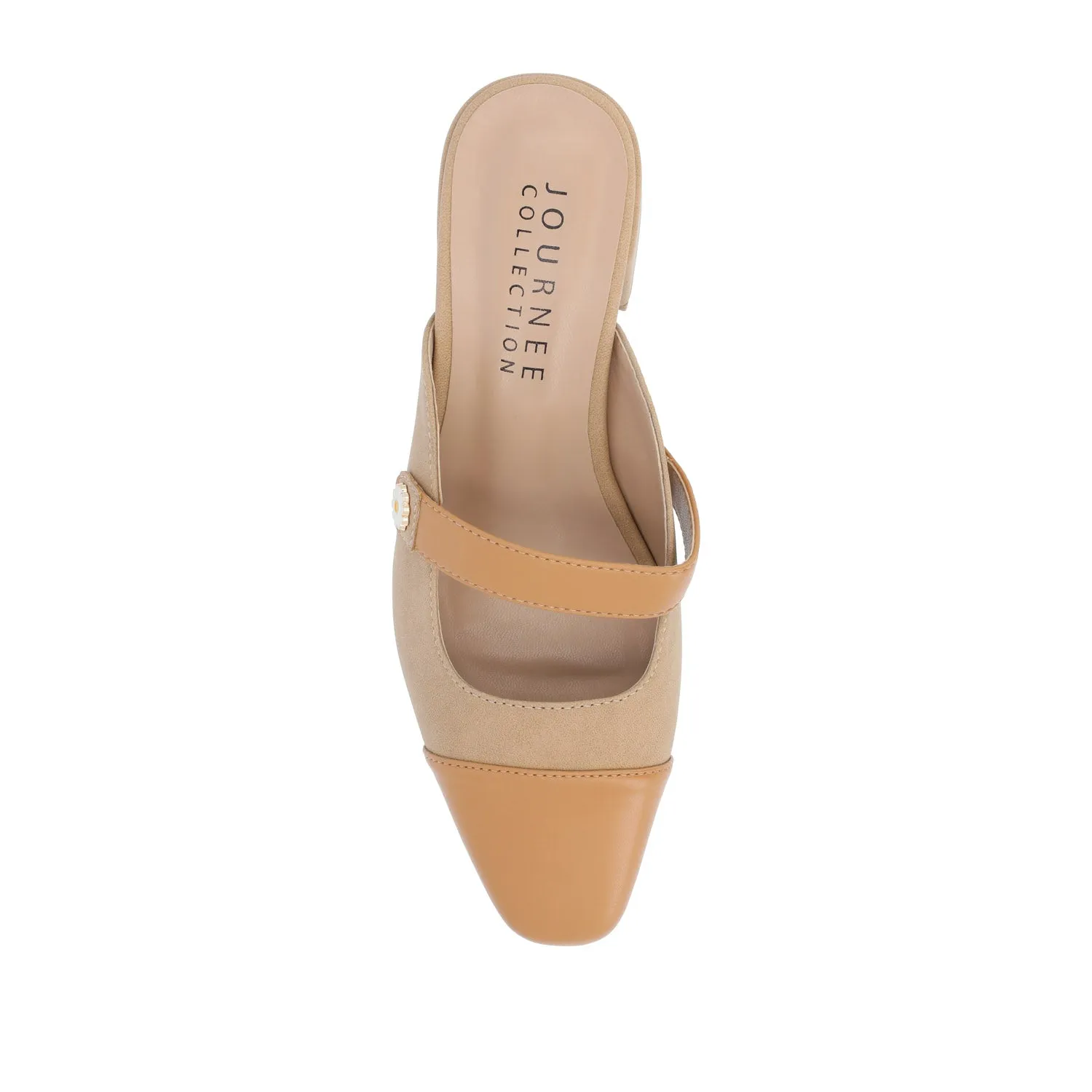 DALLA LOW BLOCK HEELS IN FAUX LEATHER