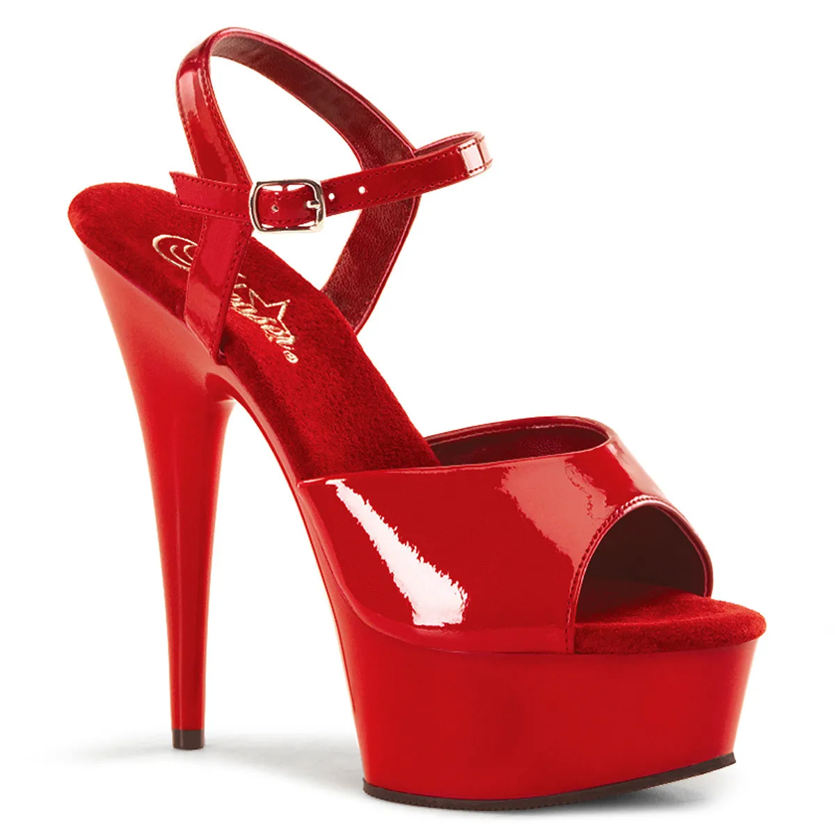 DELIGHT-609 Red Patent Platform 6 Inch Sexy Shoe