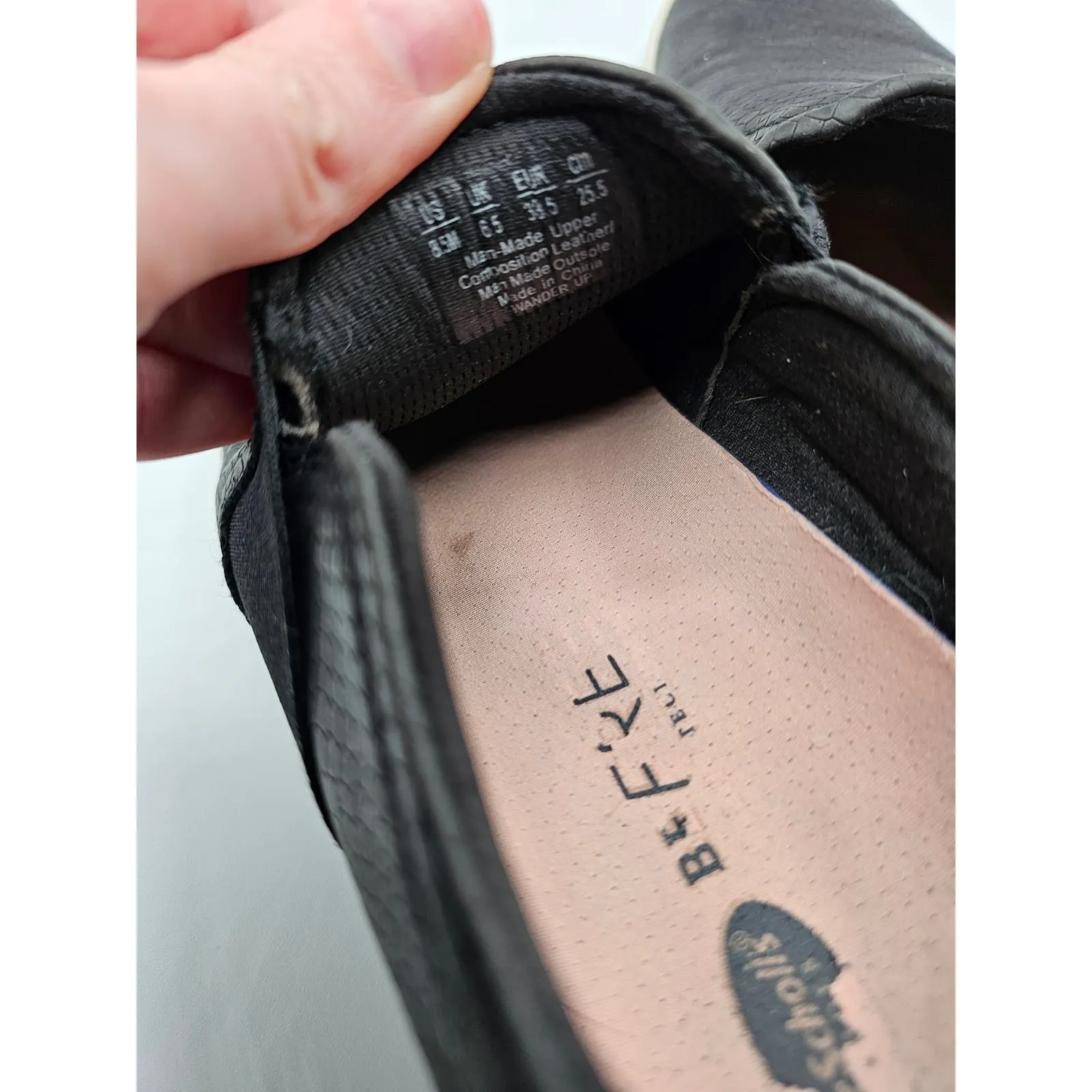 Dr Scholls Be Free Womens Sz 8.5 Black Leather Slip On Shoes