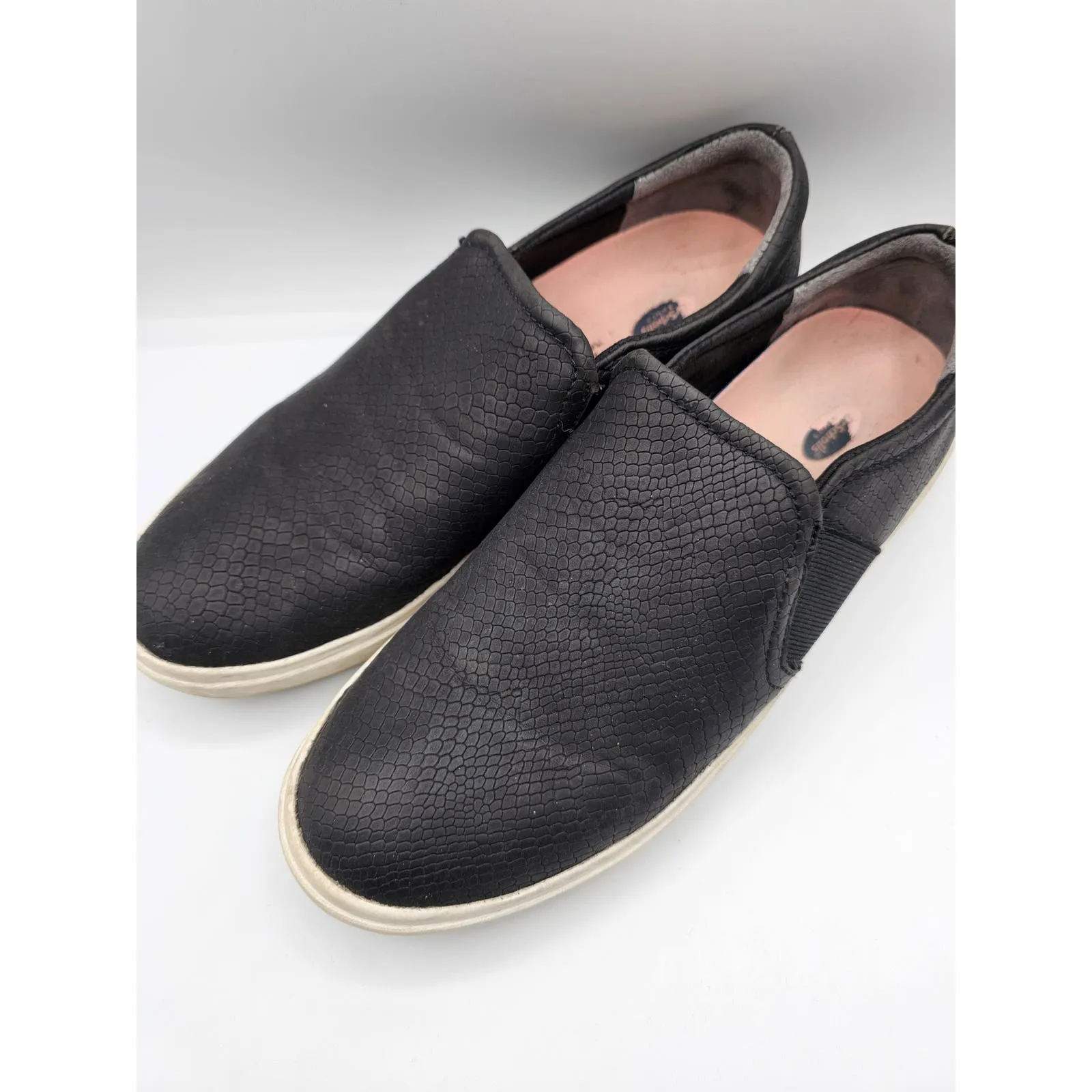 Dr Scholls Be Free Womens Sz 8.5 Black Leather Slip On Shoes