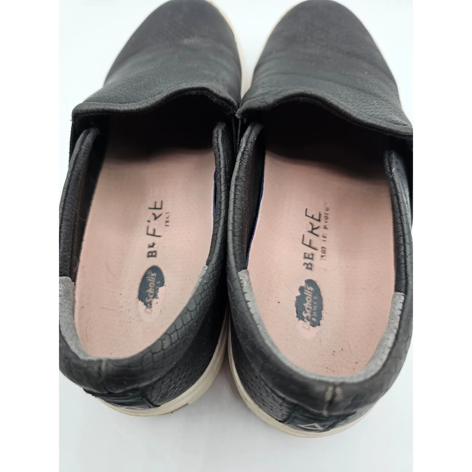 Dr Scholls Be Free Womens Sz 8.5 Black Leather Slip On Shoes