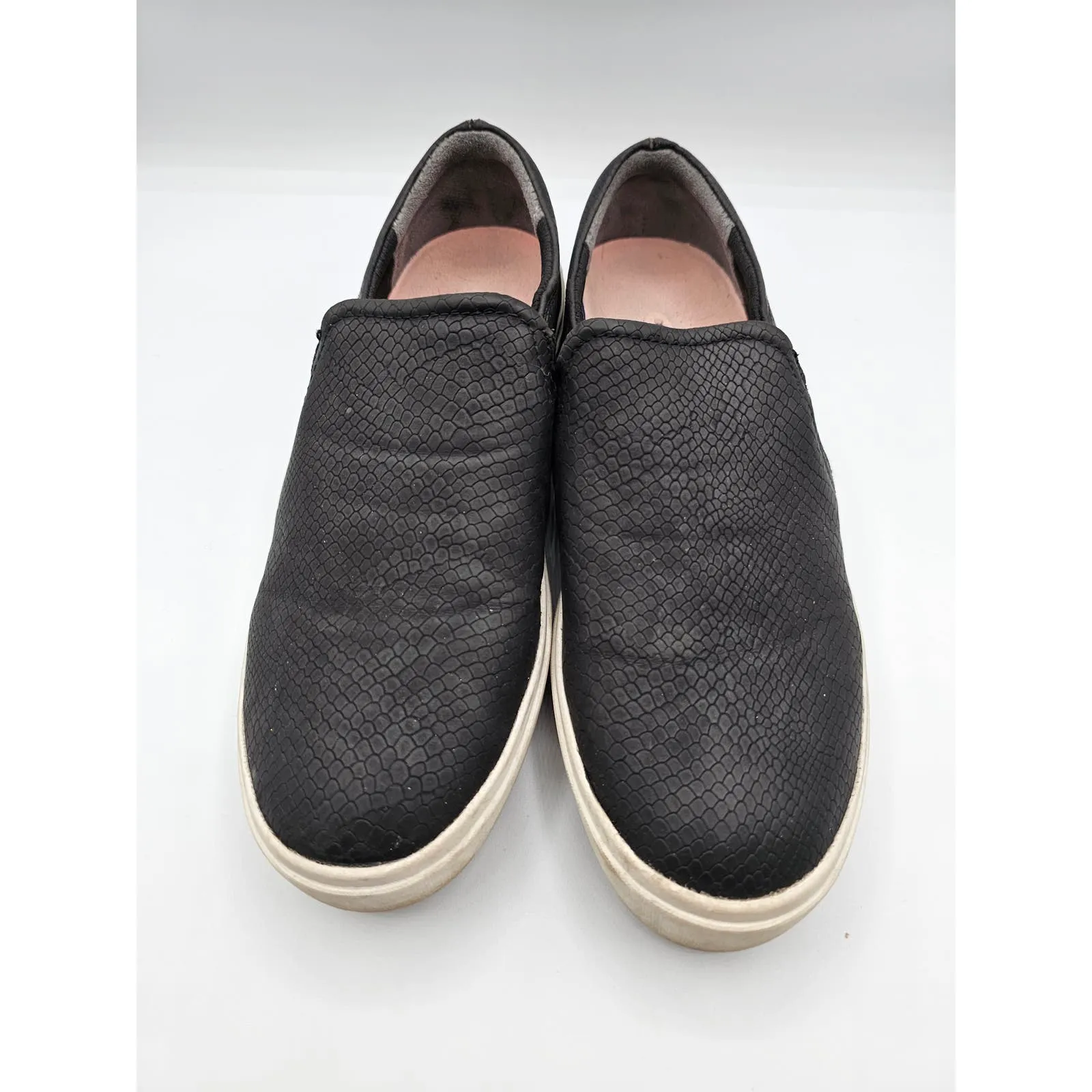 Dr Scholls Be Free Womens Sz 8.5 Black Leather Slip On Shoes