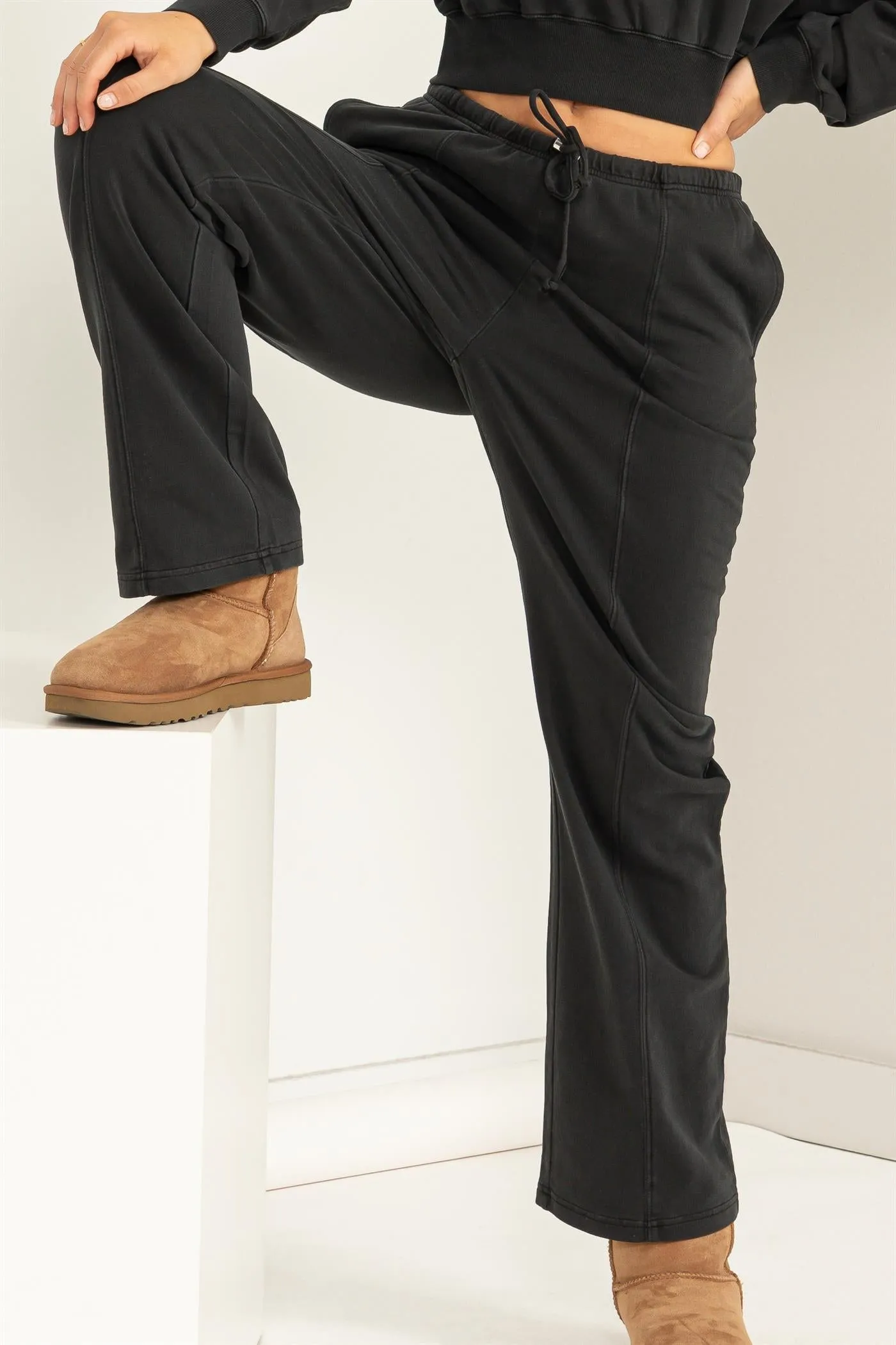 DZ24A123-High-waisted Drawstring Pants