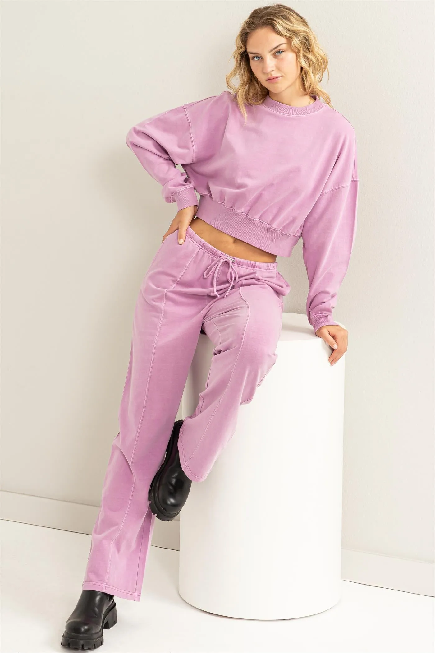 DZ24A123-High-waisted Drawstring Pants