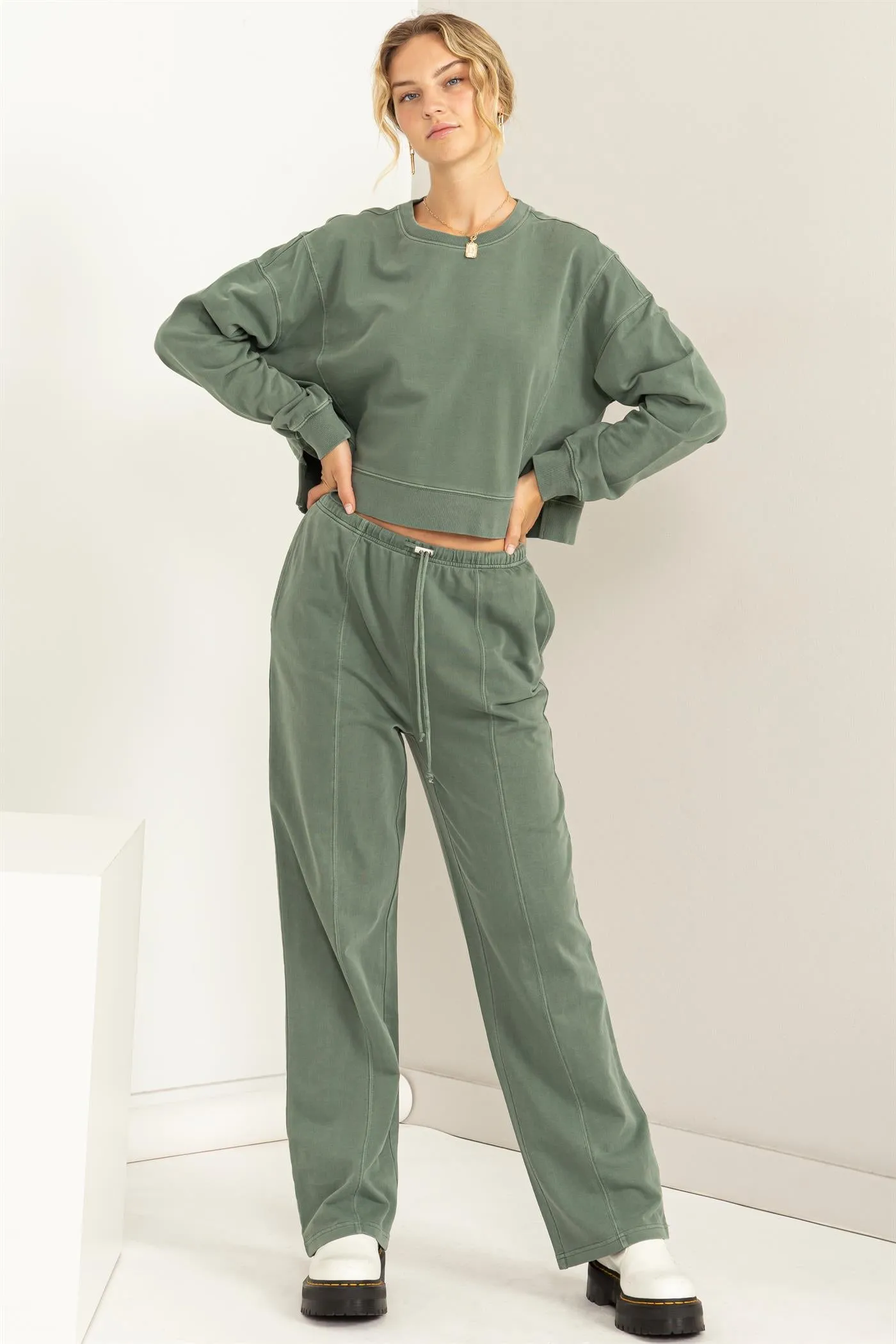 DZ24A123-High-waisted Drawstring Pants