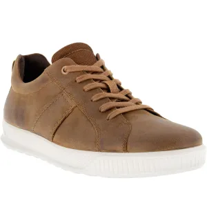 ECCO Mens Byway Leather Trainers - Camel