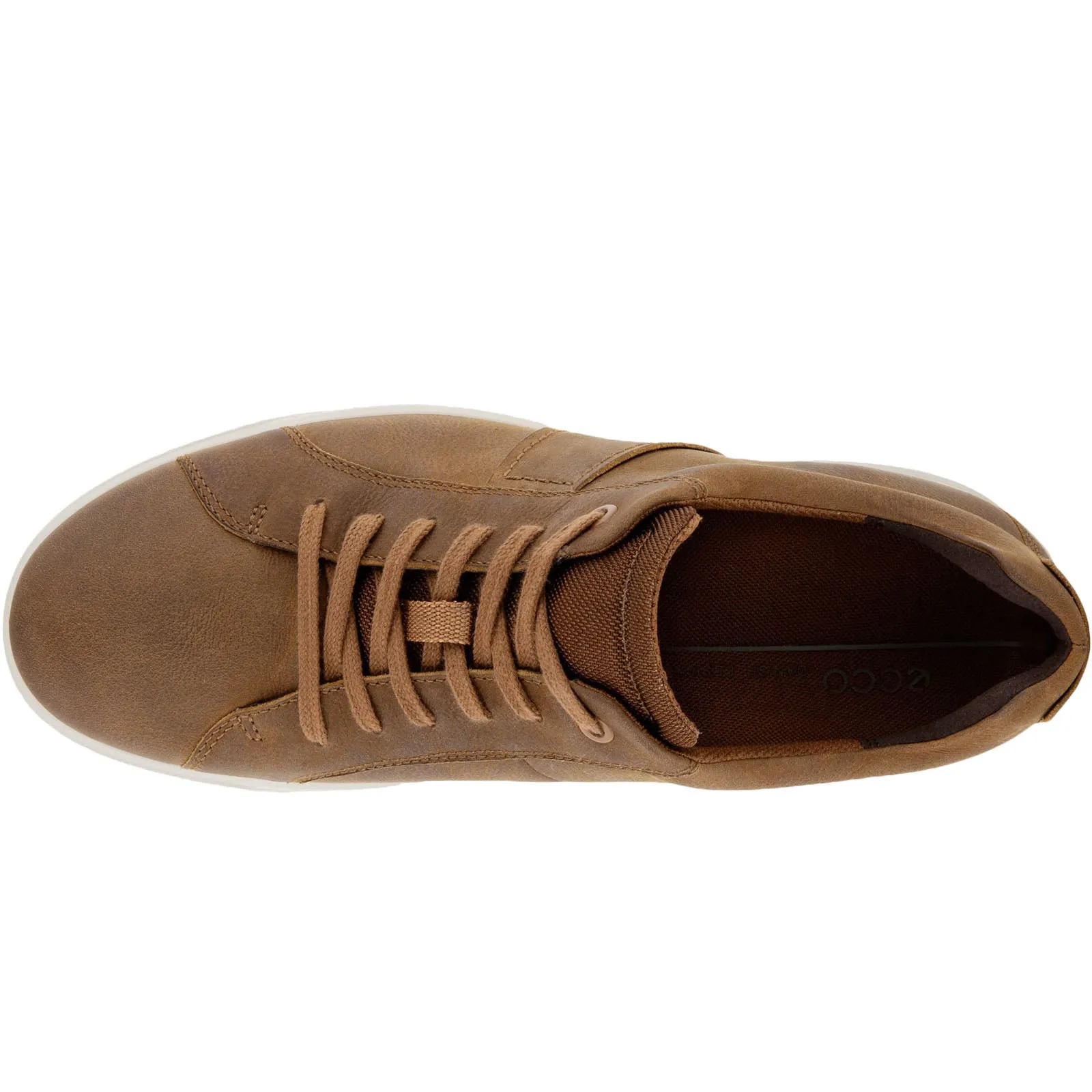 ECCO Mens Byway Leather Trainers - Camel