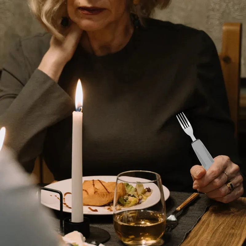 Elderly Utensils Adaptive Built Cutlery Up Bendable Spoon Handicapped People Fork Elderly set Parkinsons Non Handle Silverware