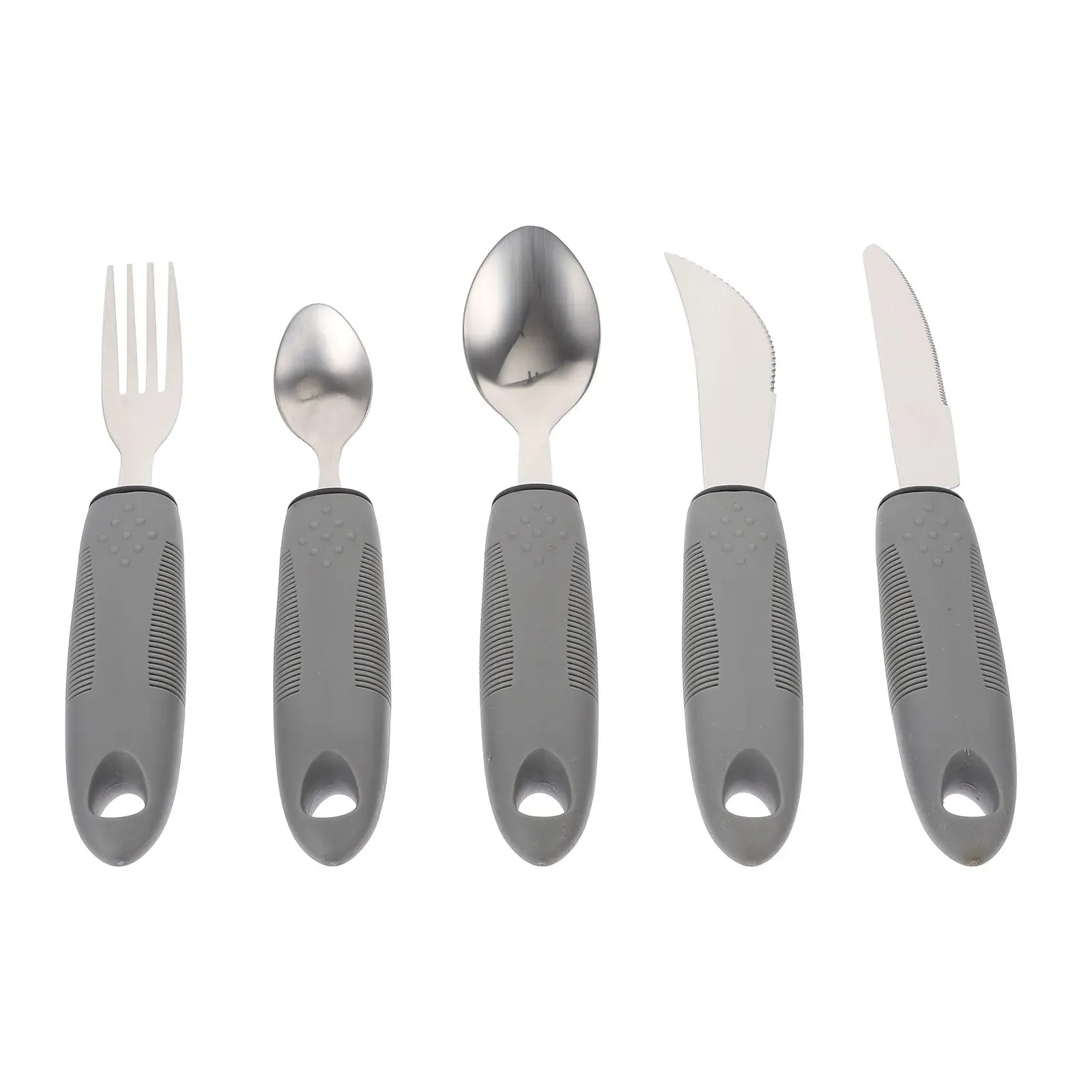 Elderly Utensils Adaptive Built Cutlery Up Bendable Spoon Handicapped People Fork Elderly set Parkinsons Non Handle Silverware