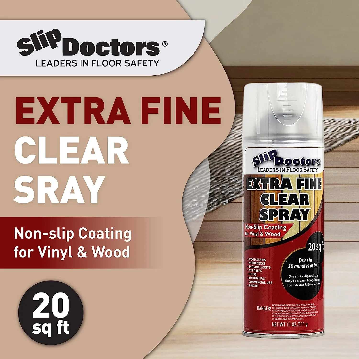 Extra Fine Clear Anti-Slip Spray for Wood
