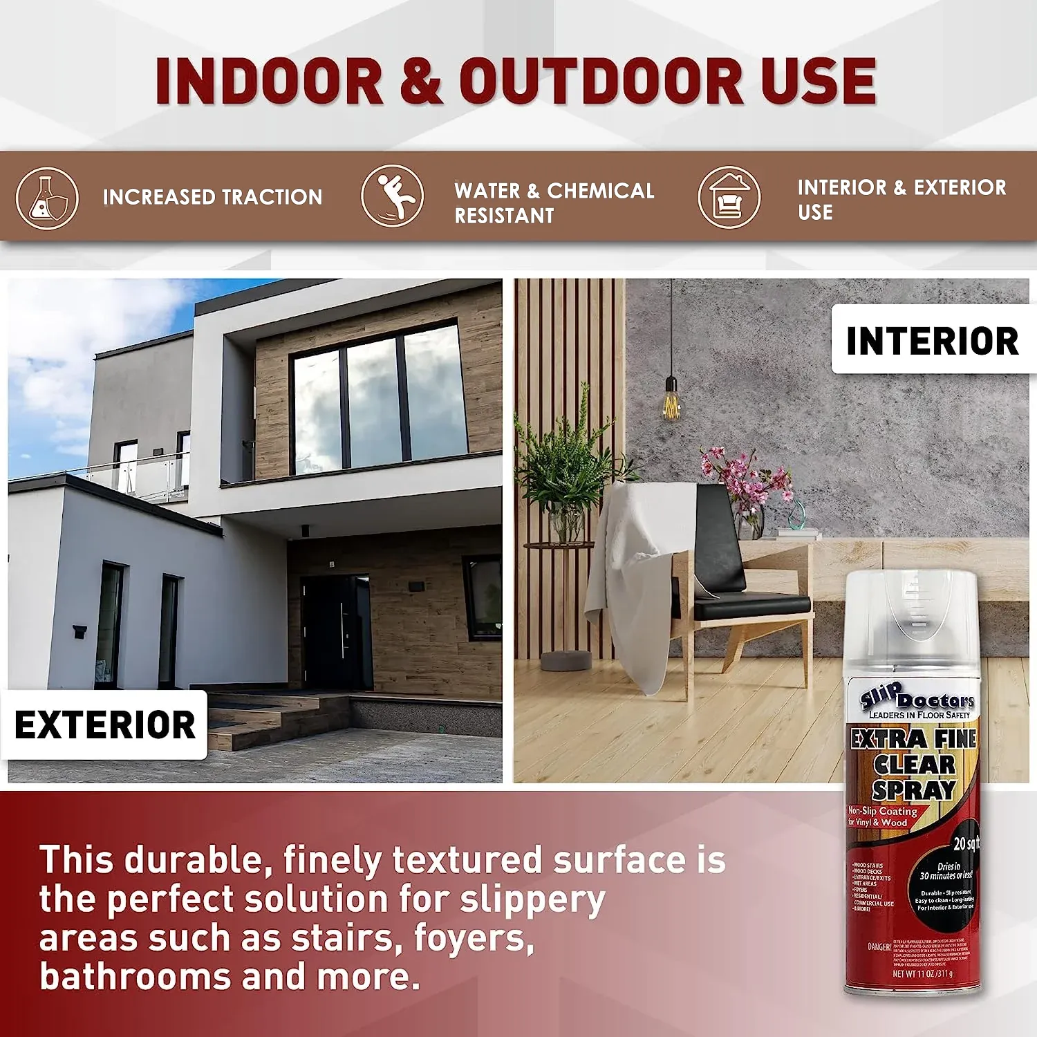 Extra Fine Clear Anti-Slip Spray for Wood