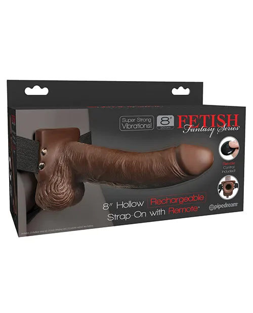 Fetish Fantasy Series 8" Hollow Rechargeable Strap On W/remote