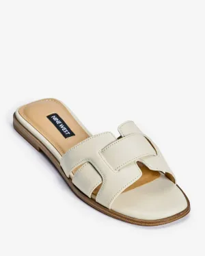 Flat Slide Sandal Cream