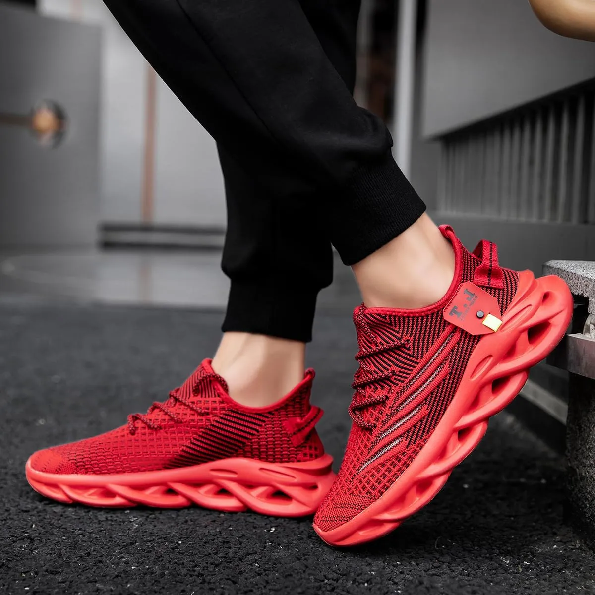 FUJEAK Mens Running Walking Tennis Shoes Mens Casual Fashion Gym Hiking Shoes for Men Sneakers Work Breathable Comfortable Lightweight