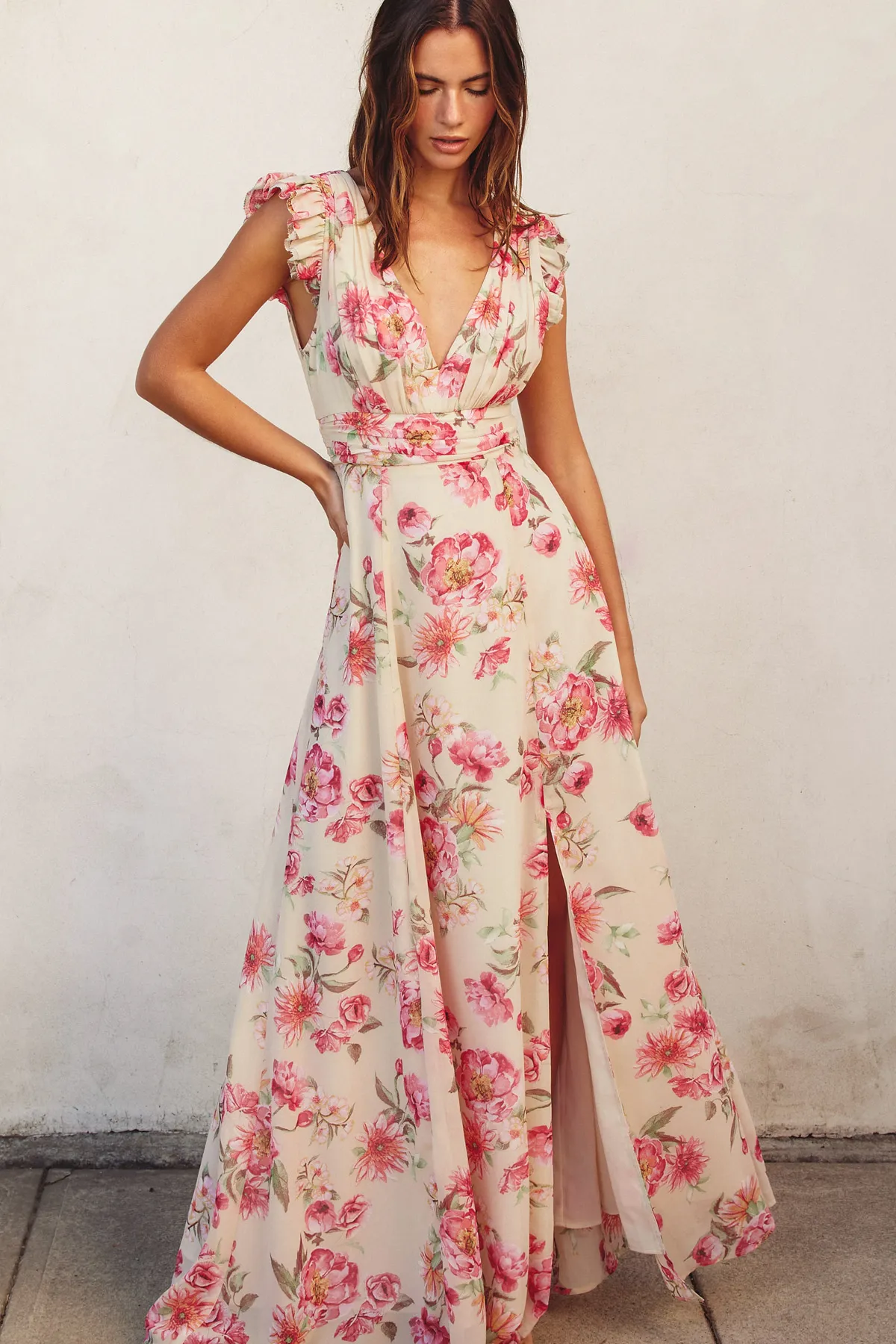 Ginny Floral Chiffon Maxi Dress