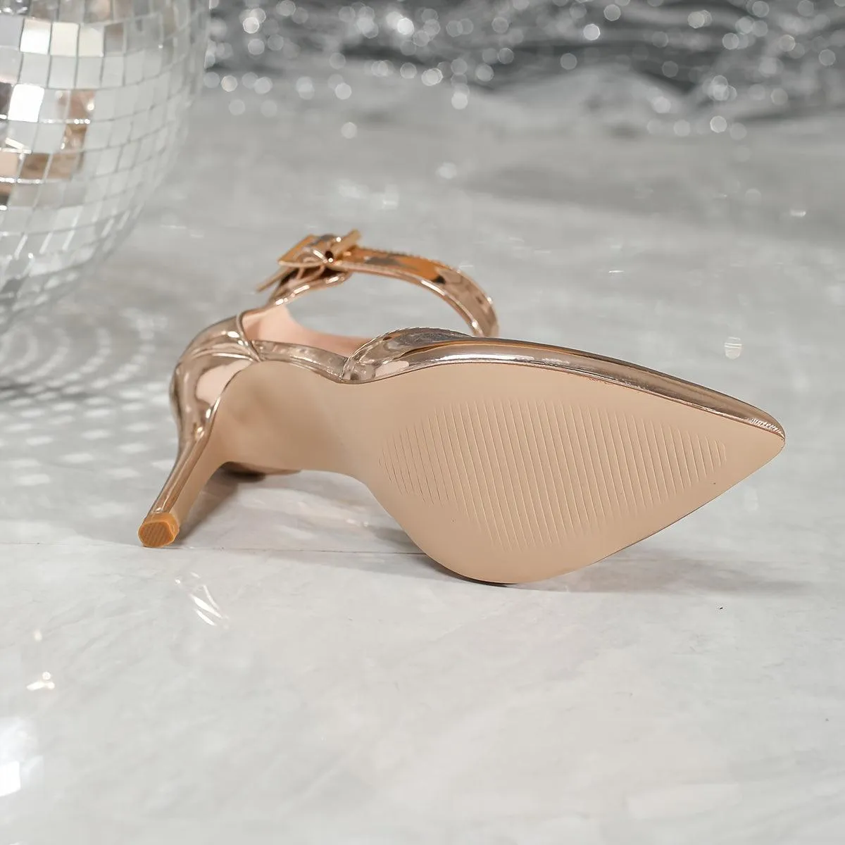 Golden Stiletto Sandals Elegant - Chic Dress Shoes for Women