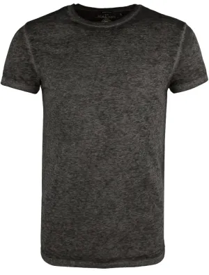 GonzaloB Crew Neck Burn Out T-Shirt in Charcoal