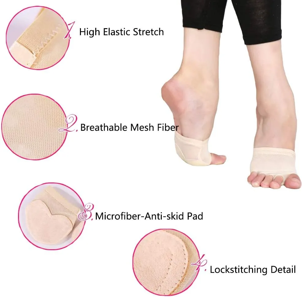 Half Sole Dance Shoes Ballet Lyrical Dance Paws Pads Foot Undies Belly Contemporary Dance Shoes for Women Girls Kids