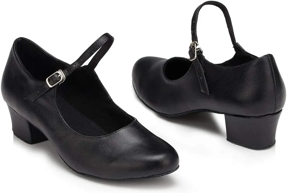 HIPPOSEUS Women Closed Toe Dance Shoes Latin Ballroom Salsa Character Pumps Shoes,L042