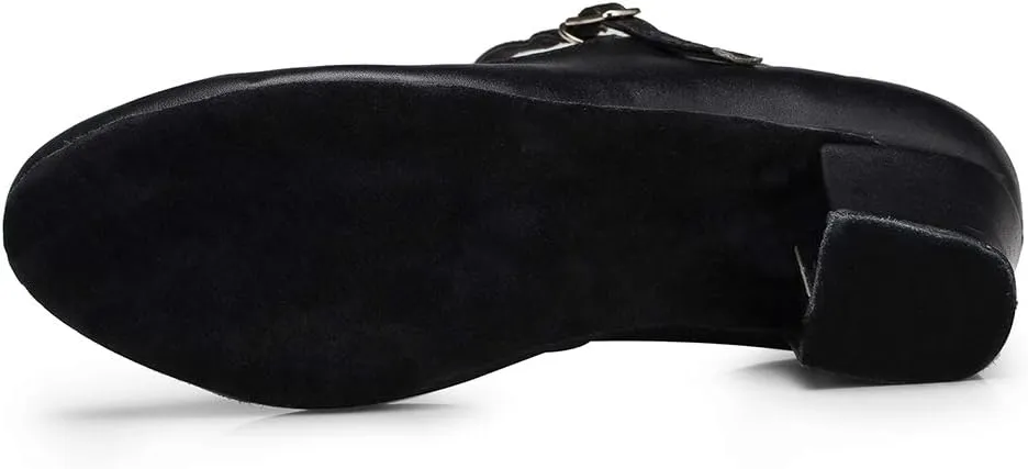 HIPPOSEUS Women Closed Toe Dance Shoes Latin Ballroom Salsa Character Pumps Shoes,L042