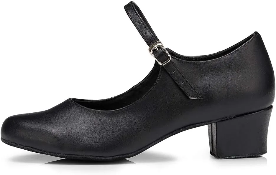 HIPPOSEUS Women Closed Toe Dance Shoes Latin Ballroom Salsa Character Pumps Shoes,L042